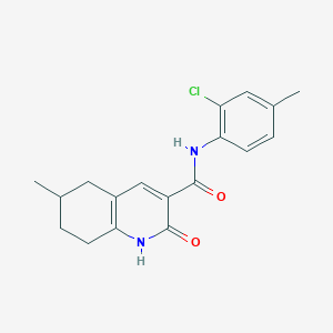 molecular formula C18H19ClN2O2 B5944738 N-(2-chloro-4-methylphenyl)-6-methyl-2-oxo-1,2,5,6,7,8-hexahydro-3-quinolinecarboxamide 