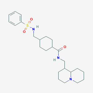 molecular formula C24H37N3O3S B5944797 N-(octahydro-2H-quinolizin-1-ylmethyl)-4-{[(phenylsulfonyl)amino]methyl}cyclohexanecarboxamide 