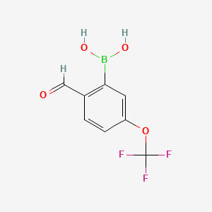 molecular formula C8H6BF3O4 B594481 2-Formyl-5-(trifluoromethoxy)phenylboronic acid CAS No. 1218790-89-6