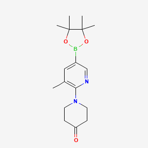 molecular formula C17H25BN2O3 B594482 1-(3-Methyl-5-(4,4,5,5-tetramethyl-1,3,2-dioxaborolan-2-yl)pyridin-2-yl)piperidin-4-one CAS No. 1351206-33-1