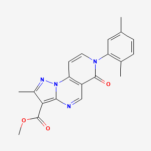molecular formula C20H18N4O3 B5944861 methyl 7-(2,5-dimethylphenyl)-2-methyl-6-oxo-6,7-dihydropyrazolo[1,5-a]pyrido[3,4-e]pyrimidine-3-carboxylate 