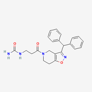 molecular formula C23H24N4O3 B5945117 N-{3-[3-(diphenylmethyl)-6,7-dihydroisoxazolo[4,5-c]pyridin-5(4H)-yl]-3-oxopropyl}urea 