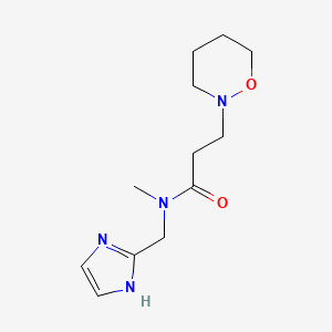 molecular formula C12H20N4O2 B5945119 N-(1H-imidazol-2-ylmethyl)-N-methyl-3-(1,2-oxazinan-2-yl)propanamide 