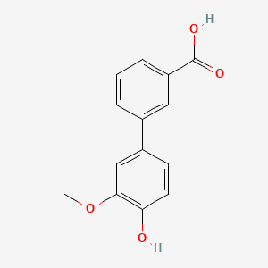 molecular formula C14H12O4 B594512 4'-羟基-3'-甲氧基-[1,1'-联苯]-3-羧酸 CAS No. 1215206-61-3
