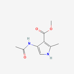 molecular formula C9H12N2O3 B594523 Methyl 4-acetamido-2-methyl-1H-pyrrole-3-carboxylate CAS No. 135129-49-6