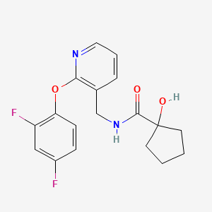 molecular formula C18H18F2N2O3 B5945257 N-{[2-(2,4-difluorophenoxy)pyridin-3-yl]methyl}-1-hydroxycyclopentanecarboxamide 