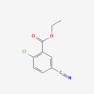 molecular formula C10H8ClNO2 B594526 Ethyl 2-chloro-5-cyanobenzoate CAS No. 1261779-36-5