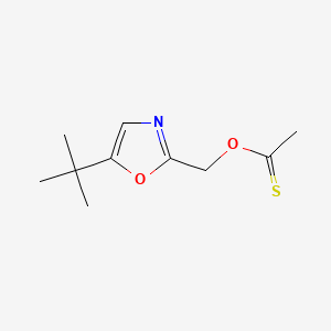 molecular formula C10H15NO2S B594530 Ethanethioic acid, O-[[5-(1,1-dimethylethyl)-2-oxazolyl]methyl] ester CAS No. 1211517-55-3