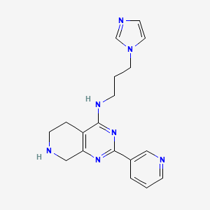 molecular formula C18H21N7 B5945300 N-[3-(1H-imidazol-1-yl)propyl]-2-pyridin-3-yl-5,6,7,8-tetrahydropyrido[3,4-d]pyrimidin-4-amine 