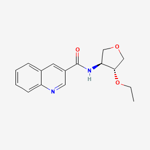 molecular formula C16H18N2O3 B5945309 N-[(3S*,4R*)-4-ethoxytetrahydrofuran-3-yl]quinoline-3-carboxamide 