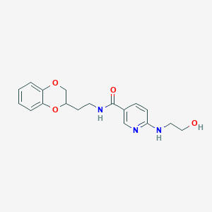 molecular formula C18H21N3O4 B5945378 N-[2-(2,3-dihydro-1,4-benzodioxin-2-yl)ethyl]-6-[(2-hydroxyethyl)amino]nicotinamide 