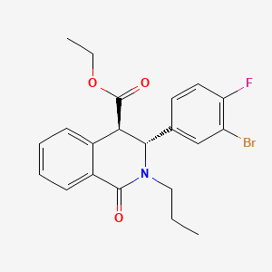 molecular formula C21H21BrFNO3 B594538 (3R,4R)-ethyl 3-(3-bromo-4-fluorophenyl)-1-oxo-2-propyl-1,2,3,4-tetrahydroisoquinoline-4-carboxylate CAS No. 1260606-50-5