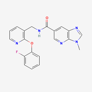 molecular formula C20H16FN5O2 B5945478 N-{[2-(2-fluorophenoxy)pyridin-3-yl]methyl}-3-methyl-3H-imidazo[4,5-b]pyridine-6-carboxamide 