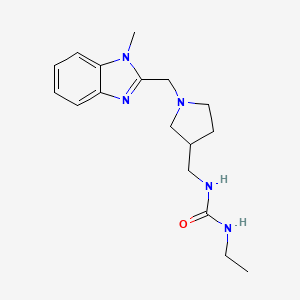 molecular formula C17H25N5O B5945566 N-ethyl-N'-({1-[(1-methyl-1H-benzimidazol-2-yl)methyl]pyrrolidin-3-yl}methyl)urea 