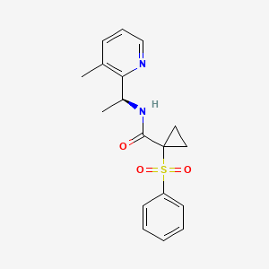 molecular formula C18H20N2O3S B5945630 N-[(1S)-1-(3-methylpyridin-2-yl)ethyl]-1-(phenylsulfonyl)cyclopropanecarboxamide 