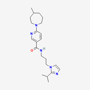 molecular formula C22H33N5O B5945656 N-[3-(2-isopropyl-1H-imidazol-1-yl)propyl]-6-(4-methylazepan-1-yl)nicotinamide 