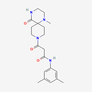molecular formula C20H28N4O3 B5945673 N-(3,5-dimethylphenyl)-3-(1-methyl-5-oxo-1,4,9-triazaspiro[5.5]undec-9-yl)-3-oxopropanamide 