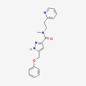 molecular formula C19H20N4O2 B5945734 N-methyl-5-(phenoxymethyl)-N-(2-pyridin-2-ylethyl)-1H-pyrazole-3-carboxamide 