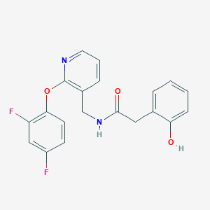 molecular formula C20H16F2N2O3 B5945744 N-{[2-(2,4-difluorophenoxy)pyridin-3-yl]methyl}-2-(2-hydroxyphenyl)acetamide 