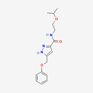 molecular formula C16H21N3O3 B5945766 N-(2-isopropoxyethyl)-5-(phenoxymethyl)-1H-pyrazole-3-carboxamide 