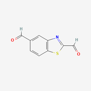 molecular formula C9H5NO2S B594578 1,3-Benzothiazole-2,5-dicarbaldehyde CAS No. 133468-89-0