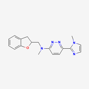 molecular formula C18H19N5O B5945784 N-(2,3-dihydro-1-benzofuran-2-ylmethyl)-N-methyl-6-(1-methyl-1H-imidazol-2-yl)pyridazin-3-amine 