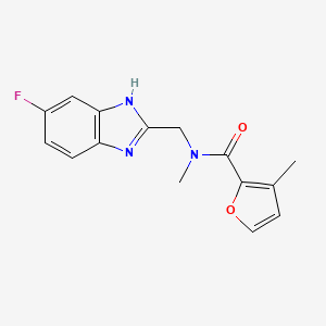 molecular formula C15H14FN3O2 B5945788 N-[(6-fluoro-1H-benzimidazol-2-yl)methyl]-N,3-dimethyl-2-furamide 