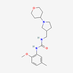 molecular formula C19H29N3O3 B5945852 N-(2-methoxy-5-methylphenyl)-N'-{[1-(tetrahydro-2H-pyran-4-yl)pyrrolidin-3-yl]methyl}urea 