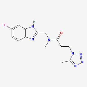 molecular formula C14H16FN7O B5945958 N-[(6-fluoro-1H-benzimidazol-2-yl)methyl]-N-methyl-3-(5-methyl-1H-tetrazol-1-yl)propanamide 
