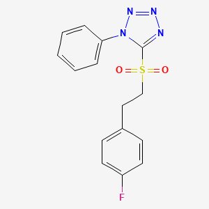 molecular formula C15H13FN4O2S B594597 5-(4-Fluorophenethylsulfonyl)-1-phenyl-1H-tetrazole CAS No. 1370411-43-0