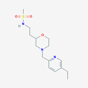 molecular formula C15H25N3O3S B5945988 N-(2-{4-[(5-ethylpyridin-2-yl)methyl]morpholin-2-yl}ethyl)methanesulfonamide 