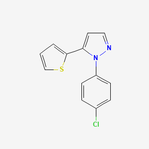 molecular formula C13H9ClN2S B594599 1-(4-chlorophenyl)-5-(thiophen-2-yl)-1H-pyrazole CAS No. 1269294-00-9