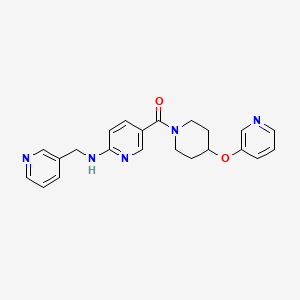 molecular formula C22H23N5O2 B5946009 N-(pyridin-3-ylmethyl)-5-{[4-(pyridin-3-yloxy)piperidin-1-yl]carbonyl}pyridin-2-amine 