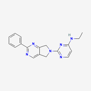 molecular formula C18H18N6 B5946018 N-ethyl-2-(2-phenyl-5,7-dihydro-6H-pyrrolo[3,4-d]pyrimidin-6-yl)pyrimidin-4-amine 