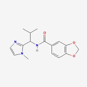 molecular formula C16H19N3O3 B5946037 N-[2-methyl-1-(1-methyl-1H-imidazol-2-yl)propyl]-1,3-benzodioxole-5-carboxamide 