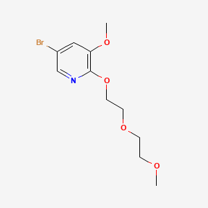 molecular formula C11H16BrNO4 B594604 5-Bromo-3-methoxy-2-(2-(2-methoxyethoxy)ethoxy)pyridine CAS No. 1315545-08-4