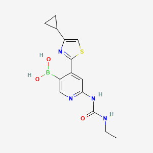 molecular formula C14H17BN4O3S B594607 4-(4-Cyclopropylthiazol-2-yl)-6-(3-ethylureido)pyridin-3-ylboronic acid CAS No. 1258213-50-1
