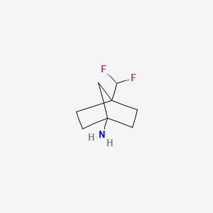 molecular formula C8H13F2N B594608 4-(Difluoromethyl)bicyclo[2.2.1]heptan-1-amine CAS No. 1245647-64-6