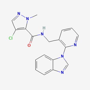 molecular formula C18H15ClN6O B5946099 N-{[2-(1H-benzimidazol-1-yl)pyridin-3-yl]methyl}-4-chloro-1-methyl-1H-pyrazole-5-carboxamide 