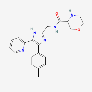 molecular formula C21H23N5O2 B5946138 N-{[4-(4-methylphenyl)-5-(2-pyridinyl)-1H-imidazol-2-yl]methyl}-3-morpholinecarboxamide hydrochloride 