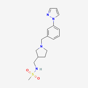 molecular formula C16H22N4O2S B5946169 N-({1-[3-(1H-pyrazol-1-yl)benzyl]pyrrolidin-3-yl}methyl)methanesulfonamide 