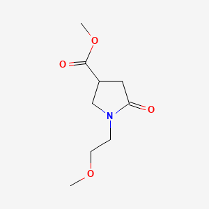 molecular formula C9H15NO4 B594619 methyl 1-(2-Methoxyethyl)-2-oxopyrrolidine-4-carboxylate CAS No. 1272755-99-3
