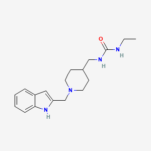 molecular formula C18H26N4O B5946191 N-ethyl-N'-{[1-(1H-indol-2-ylmethyl)piperidin-4-yl]methyl}urea 