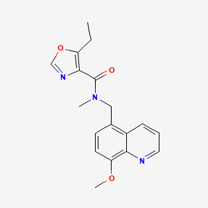 molecular formula C18H19N3O3 B5946200 5-ethyl-N-[(8-methoxyquinolin-5-yl)methyl]-N-methyl-1,3-oxazole-4-carboxamide 