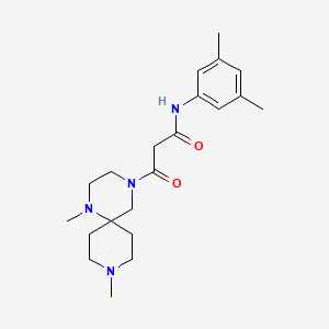 molecular formula C21H32N4O2 B5946206 N-(3,5-dimethylphenyl)-3-(1,9-dimethyl-1,4,9-triazaspiro[5.5]undec-4-yl)-3-oxopropanamide 