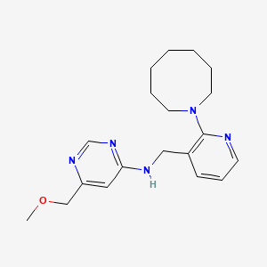molecular formula C19H27N5O B5946256 N-[(2-azocan-1-ylpyridin-3-yl)methyl]-6-(methoxymethyl)pyrimidin-4-amine 