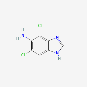 molecular formula C7H5Cl2N3 B594626 5,7-dichloro-1H-benzo[d]imidazol-6-amine CAS No. 1357945-01-7