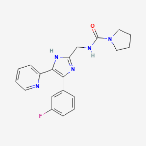 molecular formula C20H20FN5O B5946324 N-{[4-(3-fluorophenyl)-5-pyridin-2-yl-1H-imidazol-2-yl]methyl}pyrrolidine-1-carboxamide 