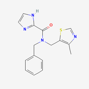 molecular formula C16H16N4OS B5946371 N-benzyl-N-[(4-methyl-1,3-thiazol-5-yl)methyl]-1H-imidazole-2-carboxamide 