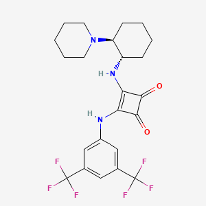 molecular formula C23H25F6N3O2 B594640 3-[[3,5-bis(trifluoroMethyl)phenyl]aMino]-4-[[(1S,2S)-2-(1-piperidinyl)cyclohexyl]aMino]-3-Cyclobutene-1,2-dione CAS No. 1312991-15-3